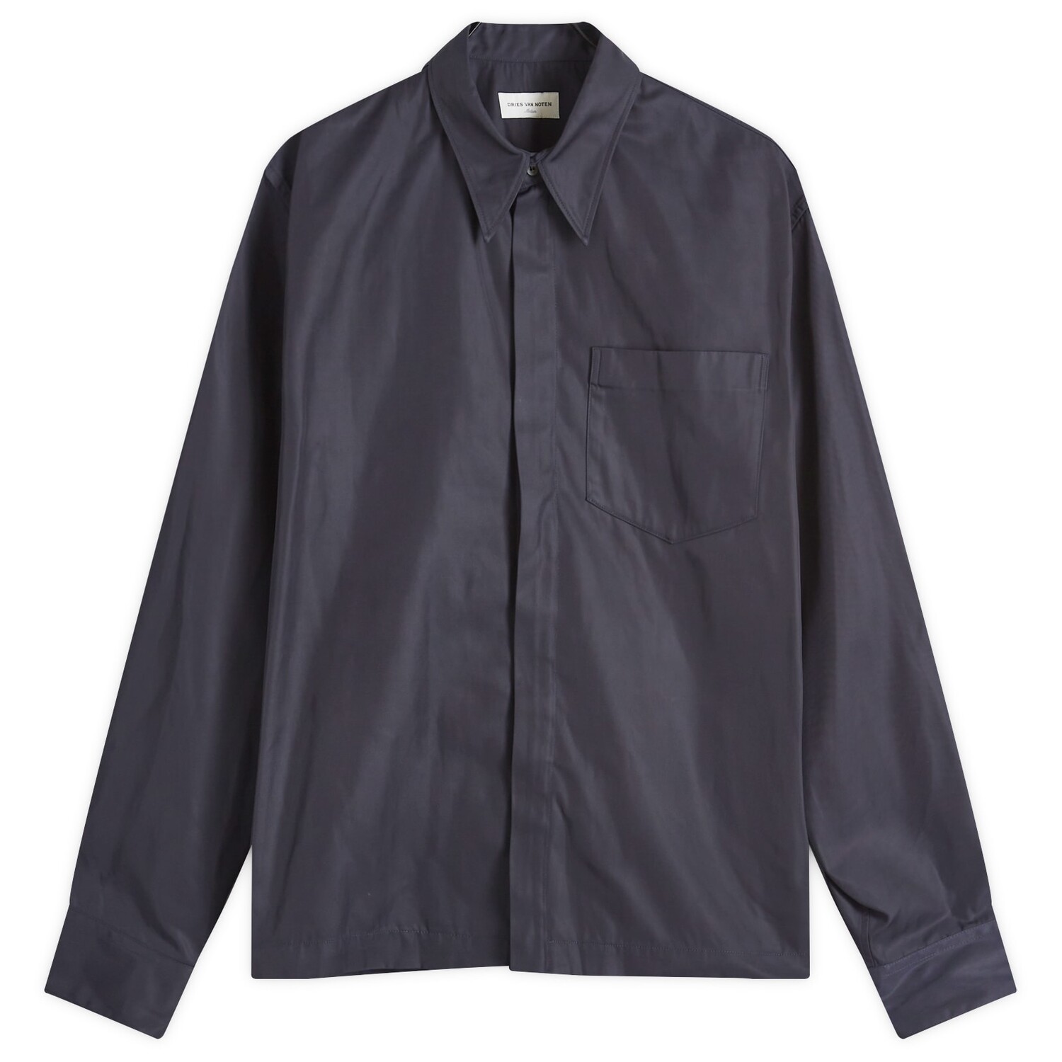 

Рубашка Dries Van Noten Corran Water Repellent Zip Overshirt, темно-синий