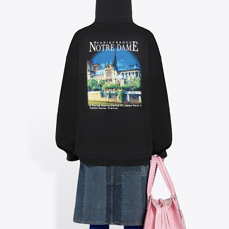 Толстовка женская Balenciaga Sacré Cœur, черный — фото 4