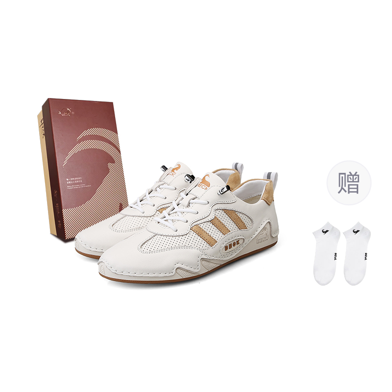 

BECK Кроссовки Unisex Navigator Collection с амортизацией и противоскользящей подошвой, низкие, повседневные, бежевые, белые, зеленые [В комплекте фирменные носки]