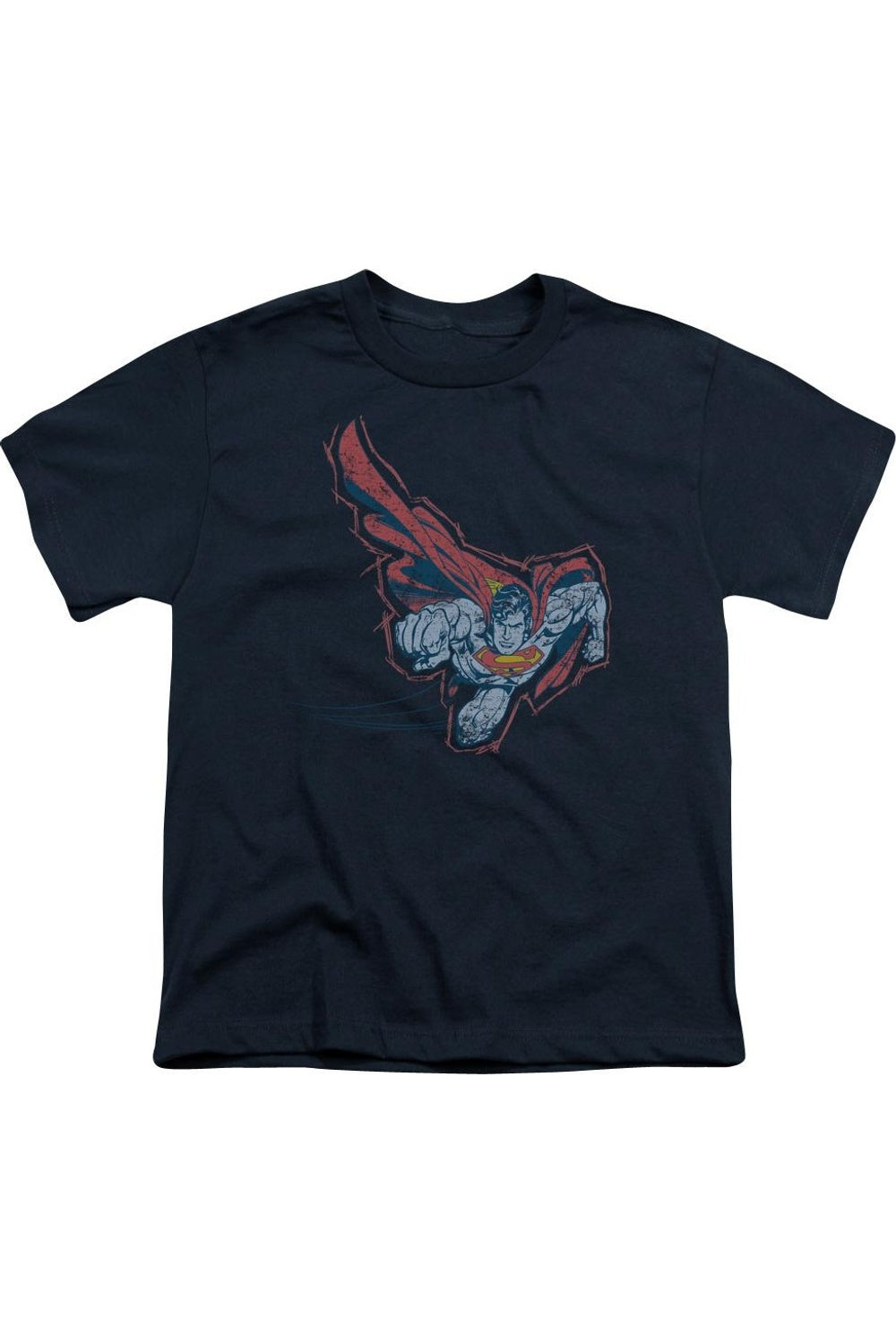 

Футболка с коротким рукавом для детей "Superman: Рисуй и Лети" Gildan, темно-синий