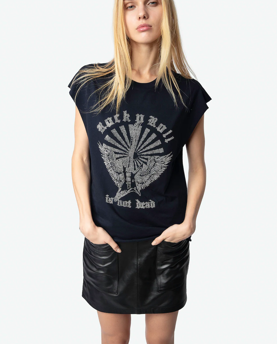 

Женская футболка без рукавов Cloe с принтом спереди Zadig & Voltaire, темно-синий