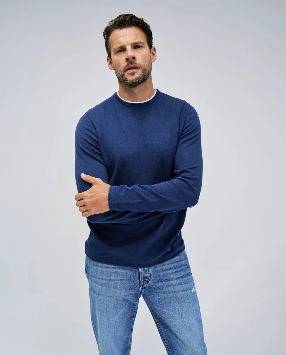 

Мужской свитер однотонной вязки Salsa Jeans, синий