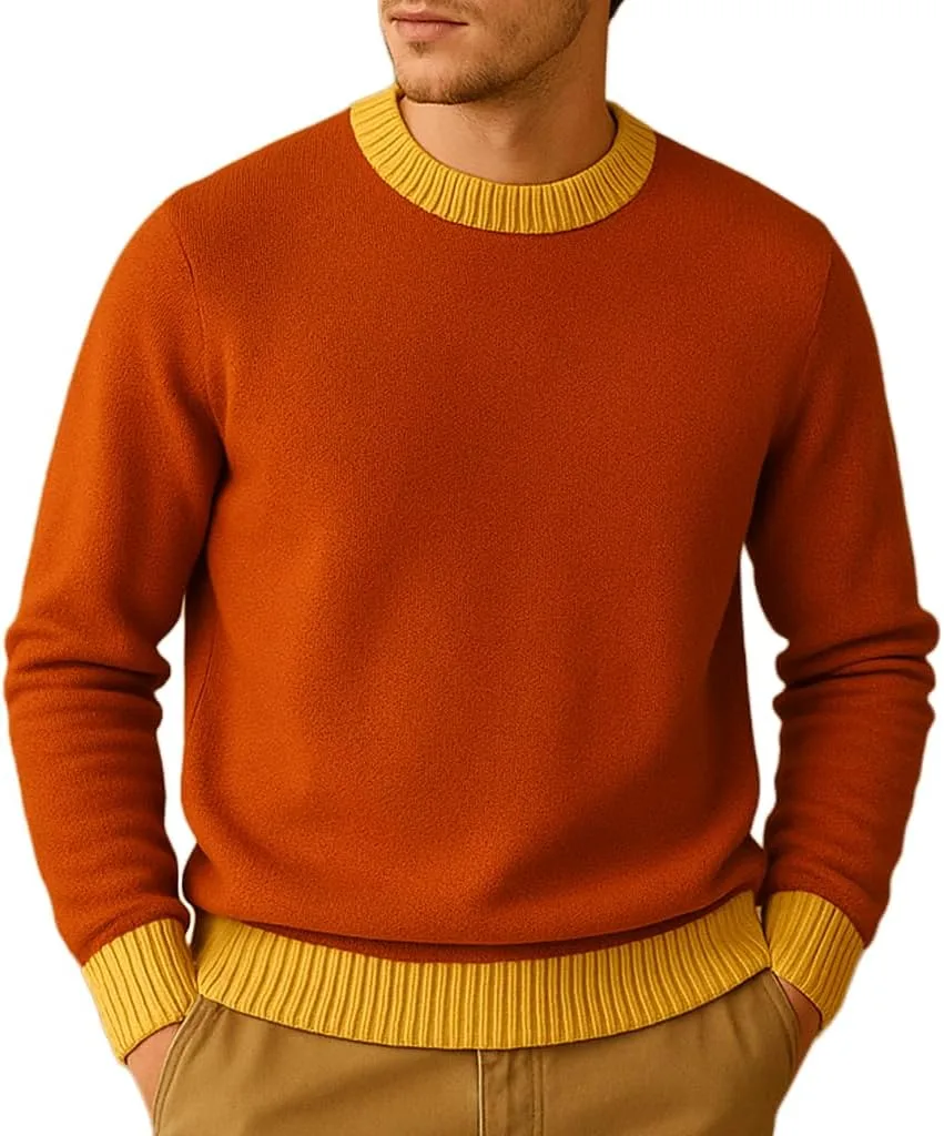 

Унисекс свитер — вязаный пуловер с круглым и V-образным вырезом для осени и зимы Grewear