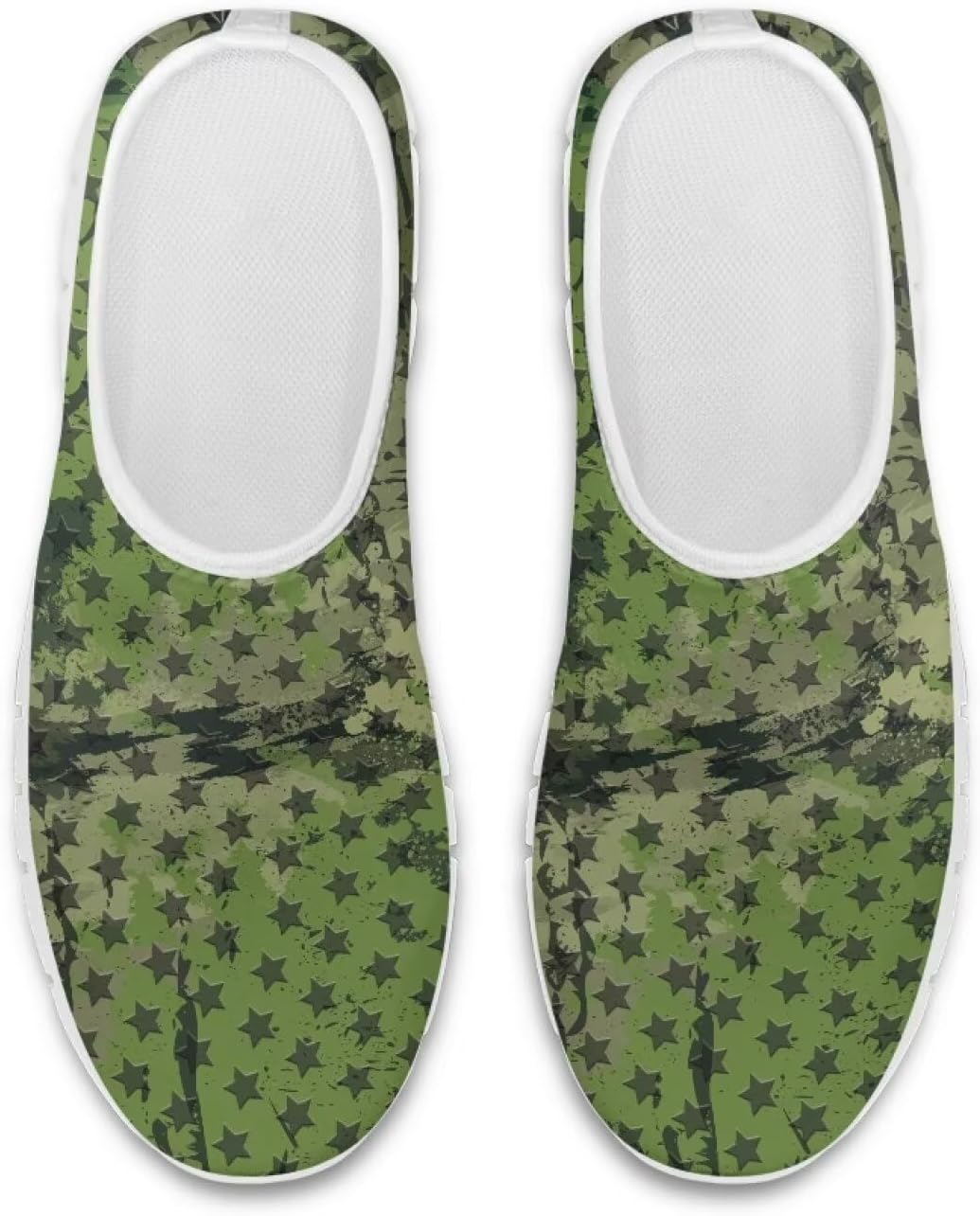 

Мужские кроссовки с камуфляжным принтом, повседневные, низкие, удобные, без шнурков, с противоскользящей подошвой, для спорта и бега на открытом воздухе, белые, размеры США 5-14 Fuxowvby