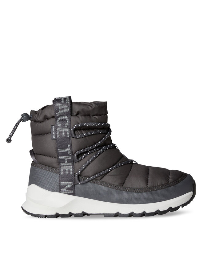 Женские зимние полусапоги The North Face Thermoball стеганые на шнуровке, серый