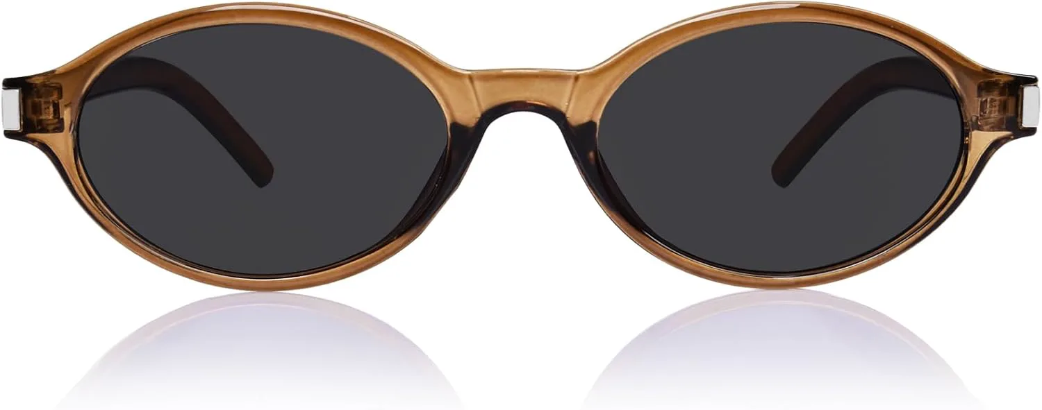 

Солнцезащитные очки OPTOFENDY в стиле ретро, ​​овальные, для женщин, дизайнерские солнцезащитные очки 90-х, модные узкие очки Y2K, защита UV400, OP2511, Coffee