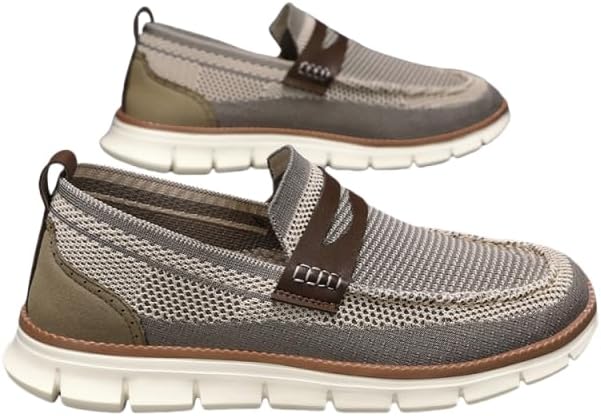 

Мужские лоферы больших размеров с дышащей тканью, удобные прогулочные туфли с нескользящей подошвой для активного отдыха на улице Azttoztto, хаки