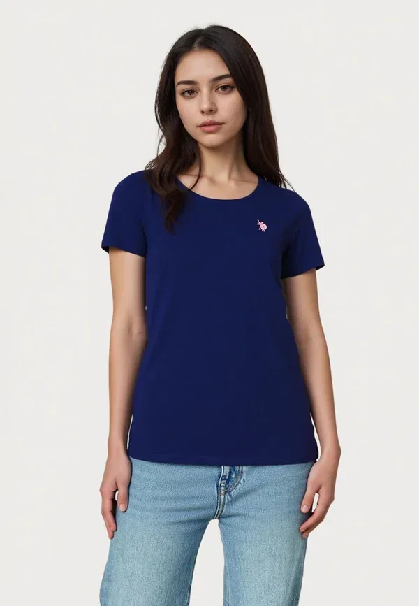 Футболка с коротким рукавом U.S. Polo Assn., круглый вырез, базовое изделие, темно-синий