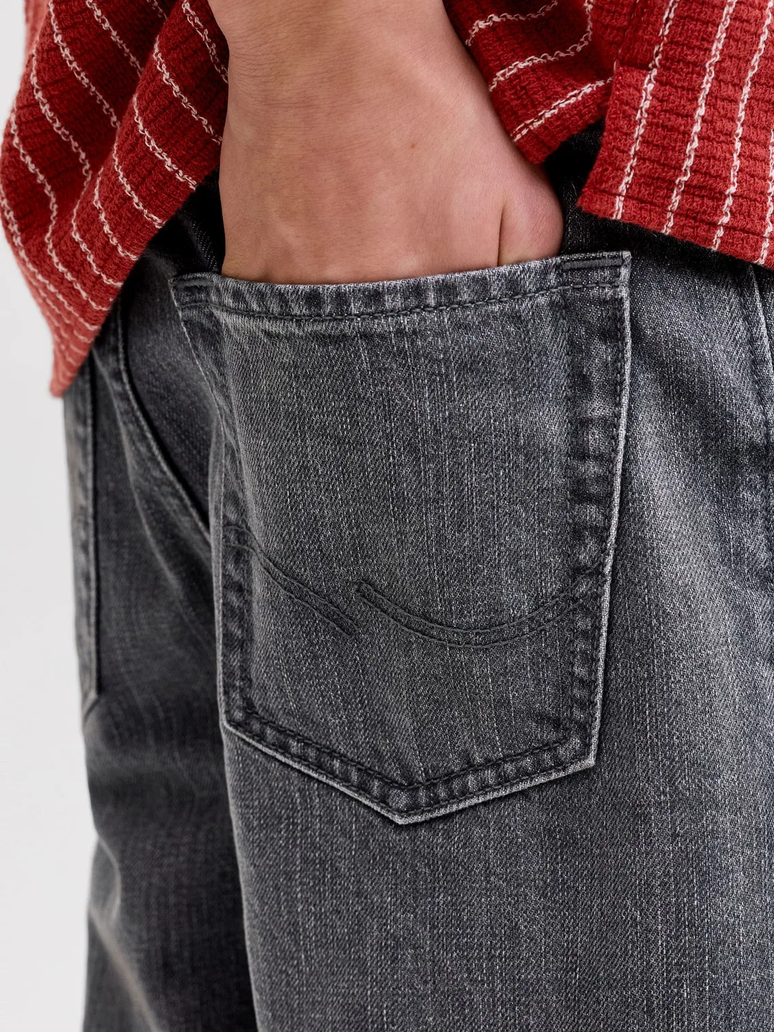 Шорты свободного кроя джинсовые, JACK & JONES Junior, grey denim — фото 4