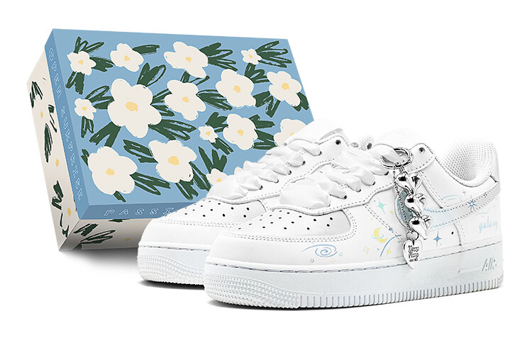 

Кроссовки Nike Air Force 1 Skateboarding Shoes Men Low-top Yellow, синий