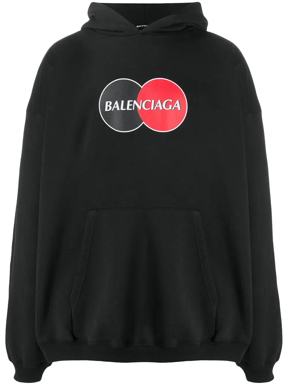 Худи с принтом логотипа униформы Balenciaga, черный