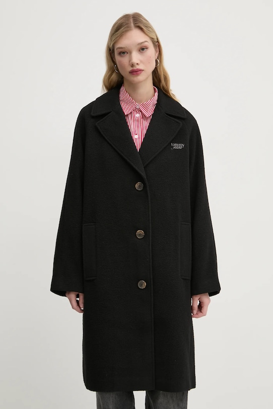 

Пальто Tommy Jeans With Wool Blend, черный