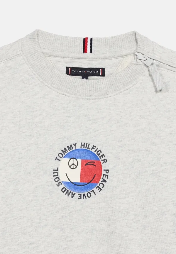 Толстовка Tommy Hilfiger Adaptive Smiley Flag Logo Terry Sweatshirt, светло-серый меланж — фото 3