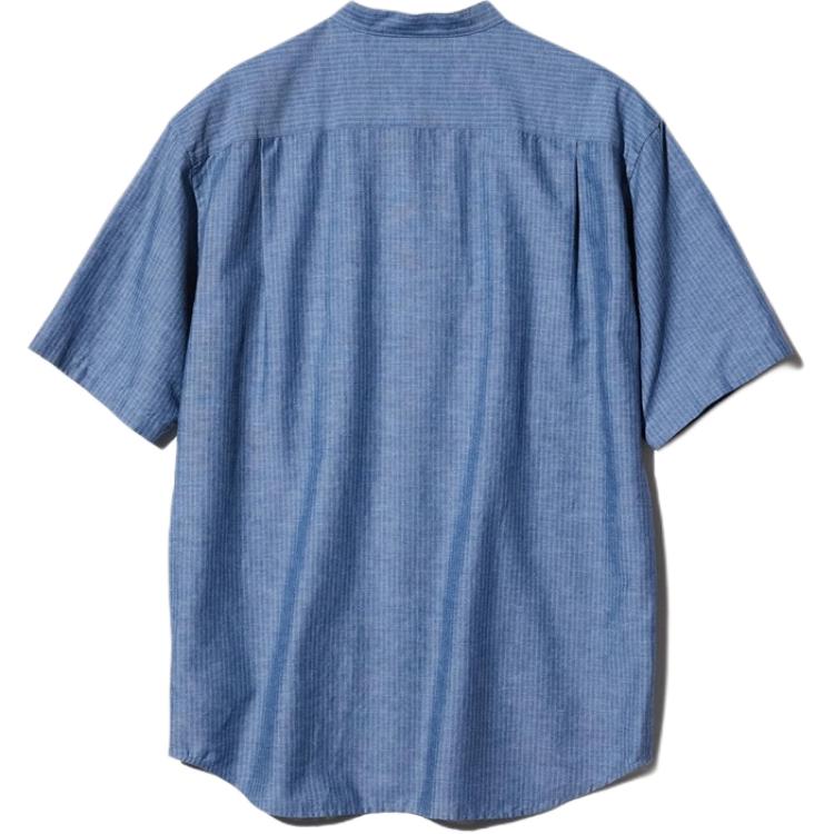 UNIQLO SS26 Рубашка мужская синяя с отложным воротником умеренная — фото 2