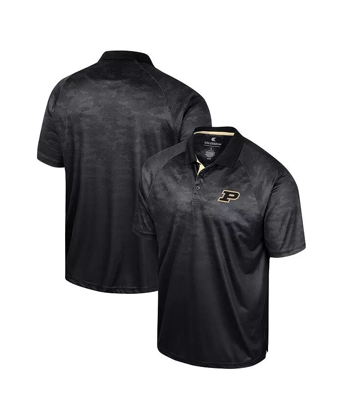 

Мужская черная рубашка-поло Purdue Boilermakers Honeycomb Raglan Colosseum