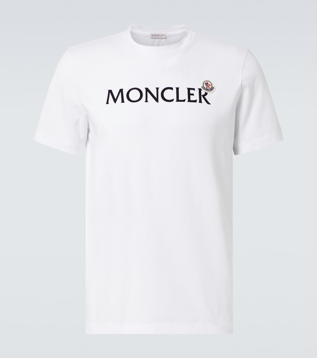 

Футболка из хлопкового джерси с логотипом Moncler, Brilliant White