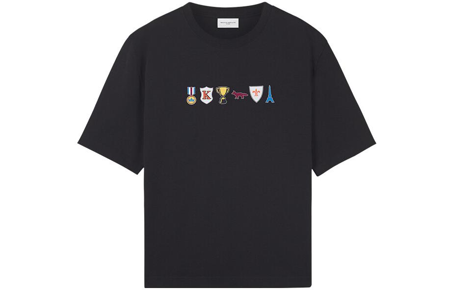 

Maison Kitsune Футболка Unisex Black с круглым вырезом и умеренно прямым кроем, Черный, Maison Kitsune Футболка Unisex Black с круглым вырезом и умеренно прямым кроем