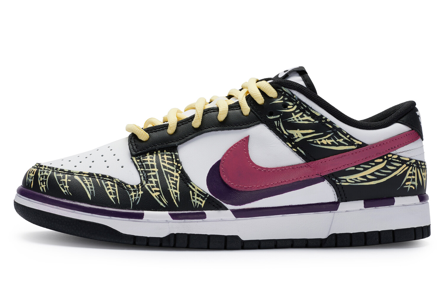 

Кроссовки Nike Dunk Skateboard Shoes Men Low-Top Black White/Purple/Yellow