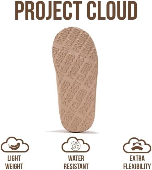 Детские тапочки Project Cloud из 100 натуральной кожи и австралийской овчины- мягкие, с эффектом памяти, нескользящие, пушистые. Обувь для девочек и мальчиков, детская обувь унисекс, песочный — фото 4