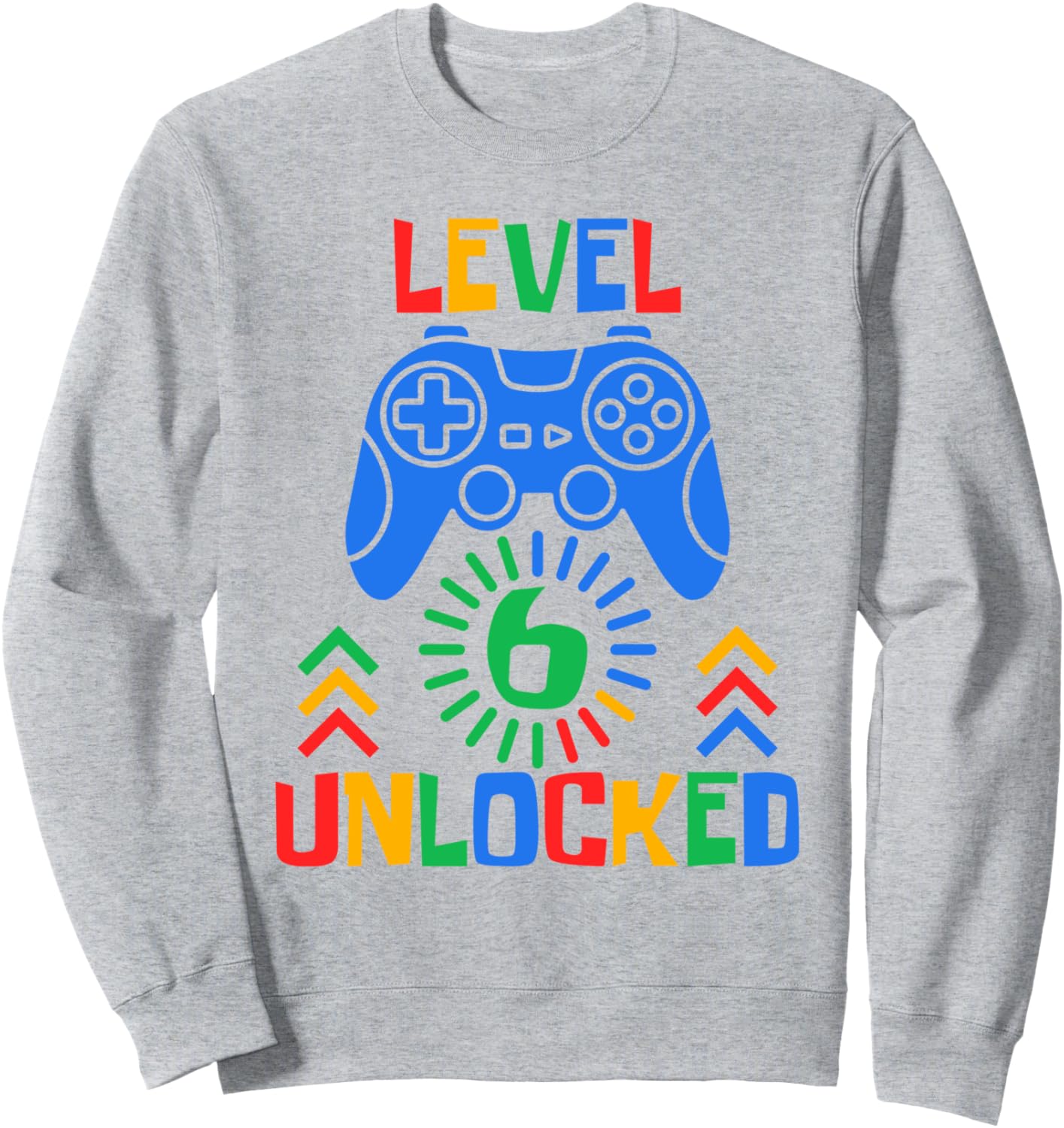 

Толстовка для семейной вечеринки в честь 6-летия, посвященная разблокируемому уровню видеоигры Family Look Video Gamer Themed Decorations Gifts, серый