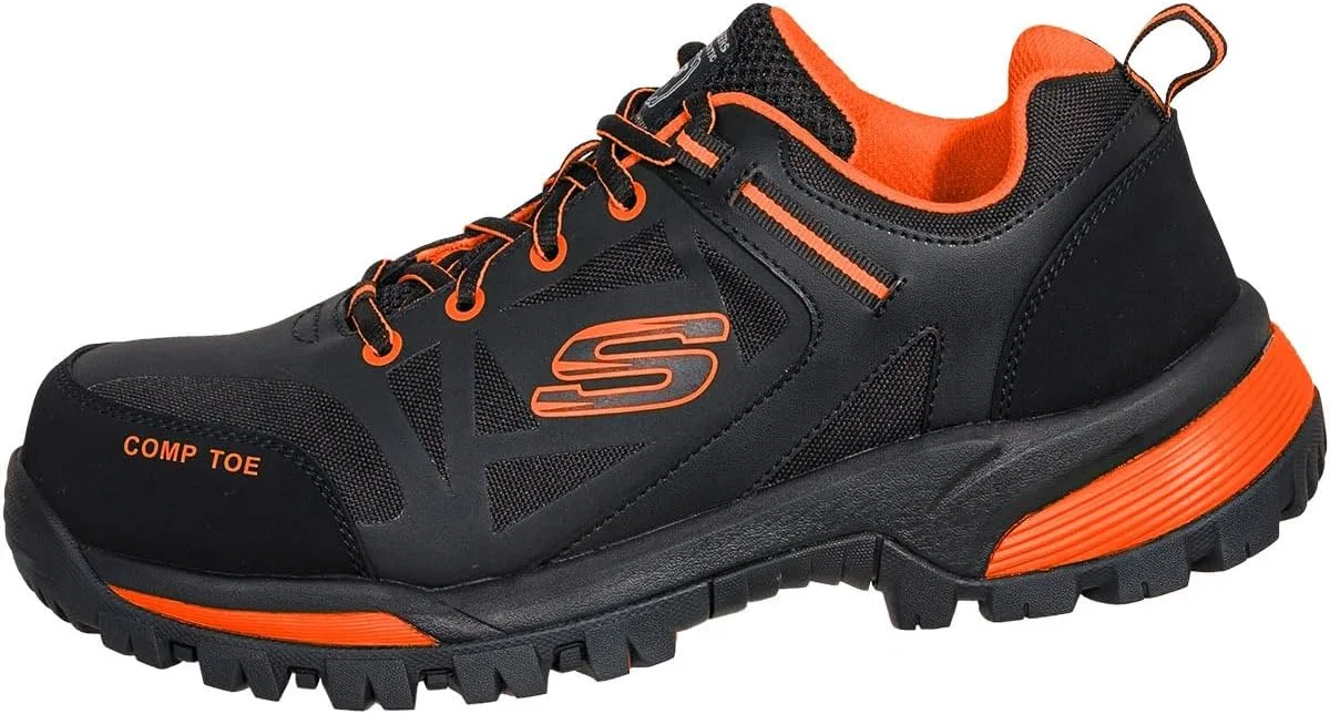 Мужские ботинки Skechers Gatlon StrigaxBau, Black Orange Leather Synthetic Textile — фото 2