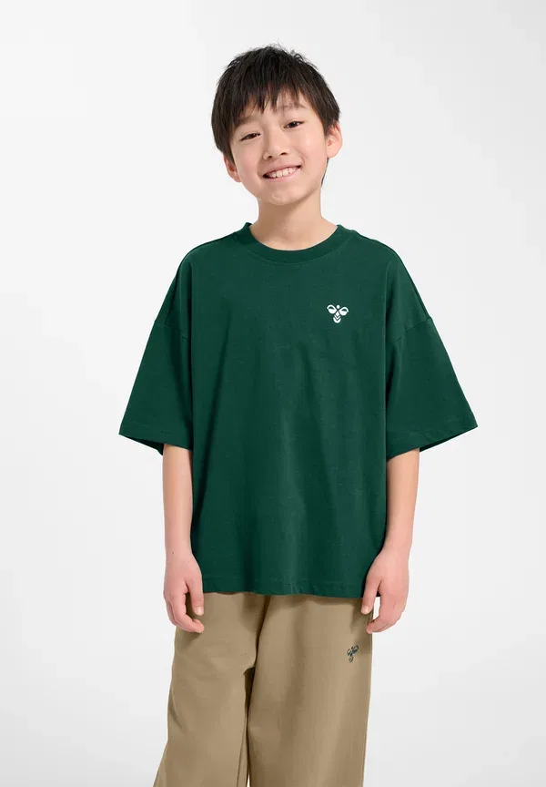Футболка Hummel Silly s/s boxy solid print t-shirt, цвет лесной биом — фото 3