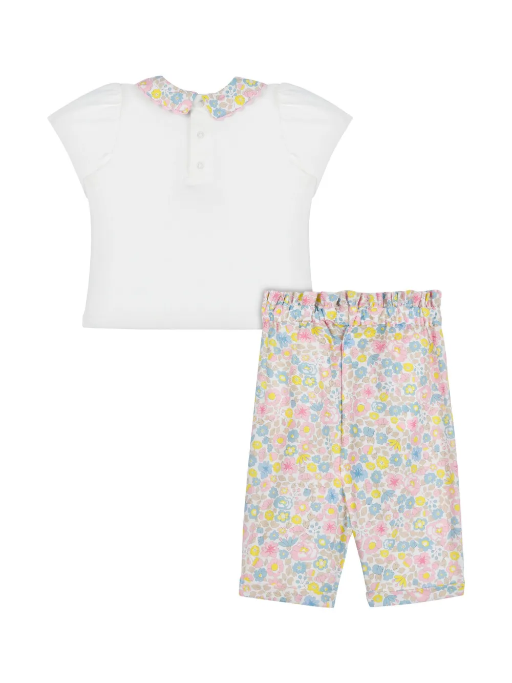 Комплект из топа и брюк с цветочным принтом Moschino Kids, белый — фото 2