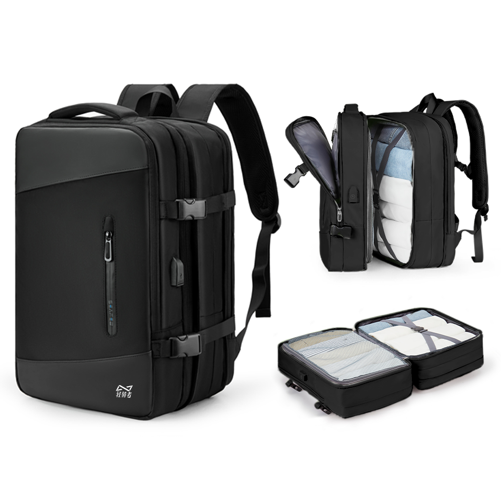 

KEYSTREET Тканевый дорожный рюкзак унисекс разноцветный, Black[with Wet-Dry Separation Pocket+Expandable Capacity]