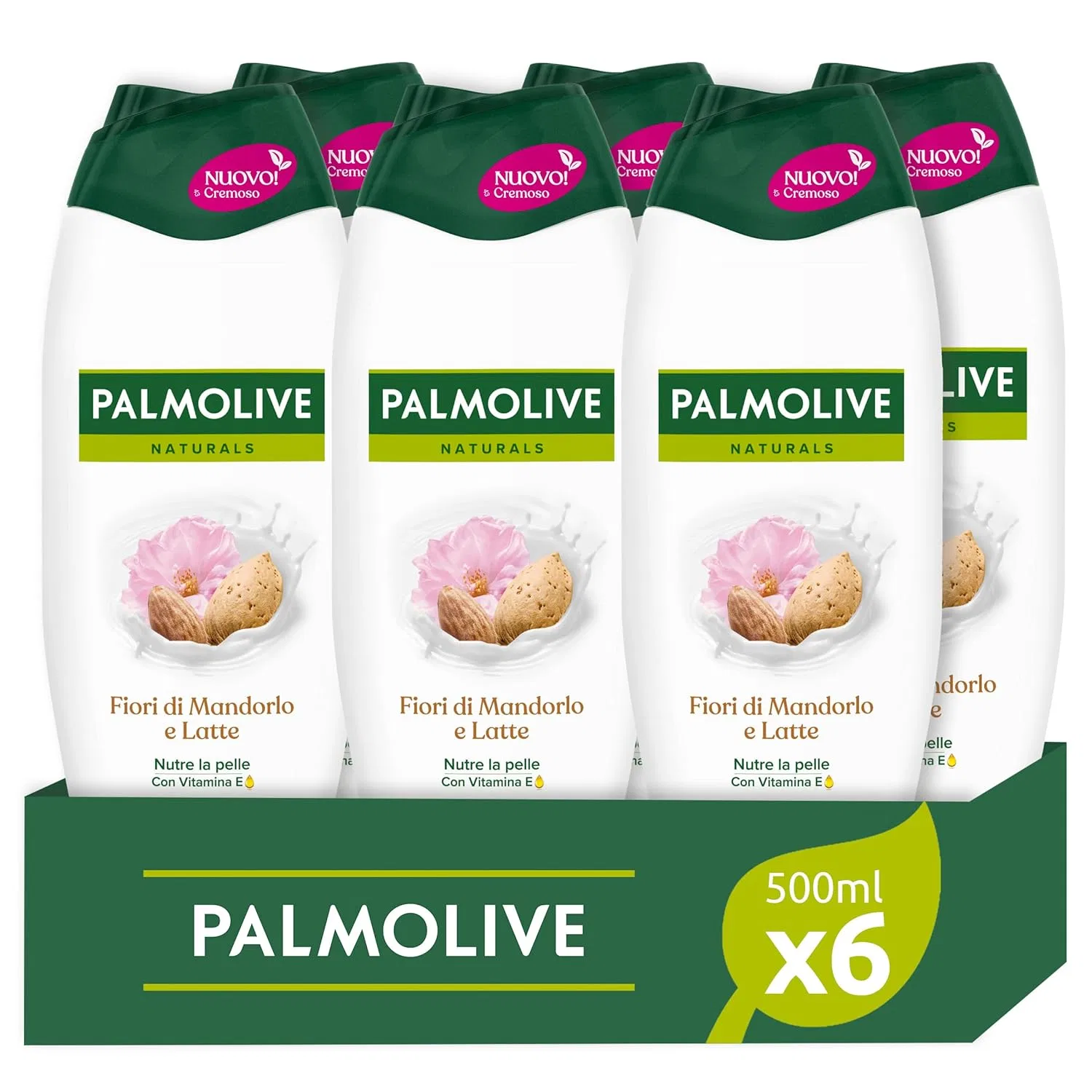 Гель для душа Palmolive Naturals «Цветы миндаля и увлажняющее молочко», 6 х 500 мл Palmolive