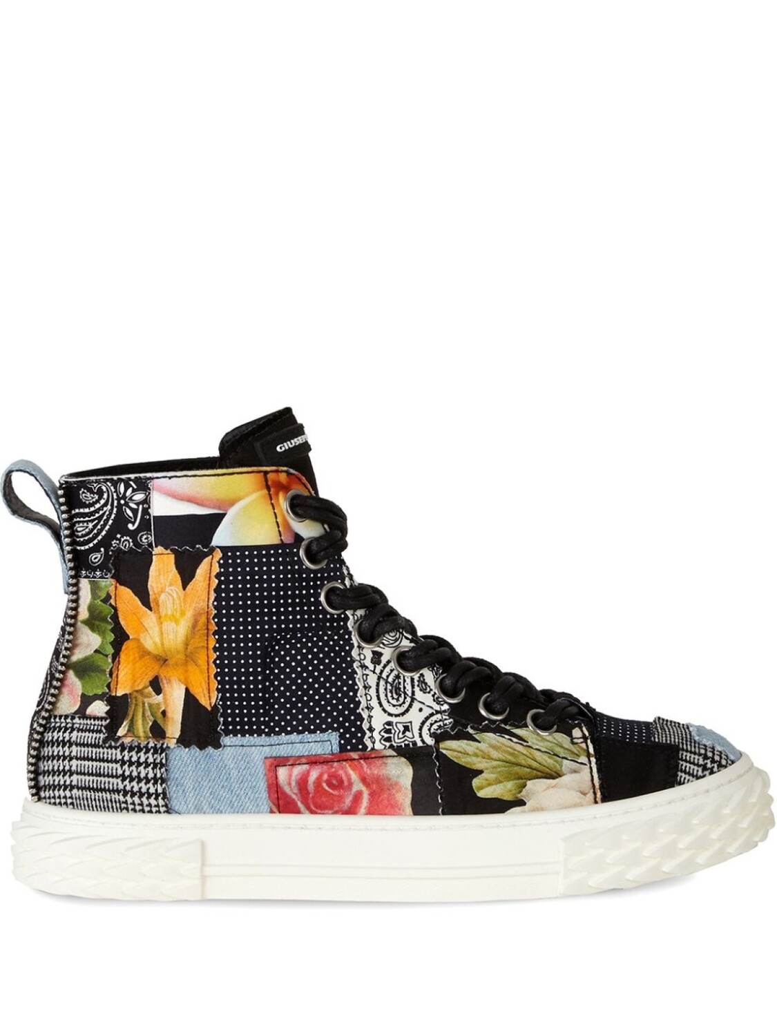 

Giuseppe Zanotti высокие кеды в технике пэчворк, черный
