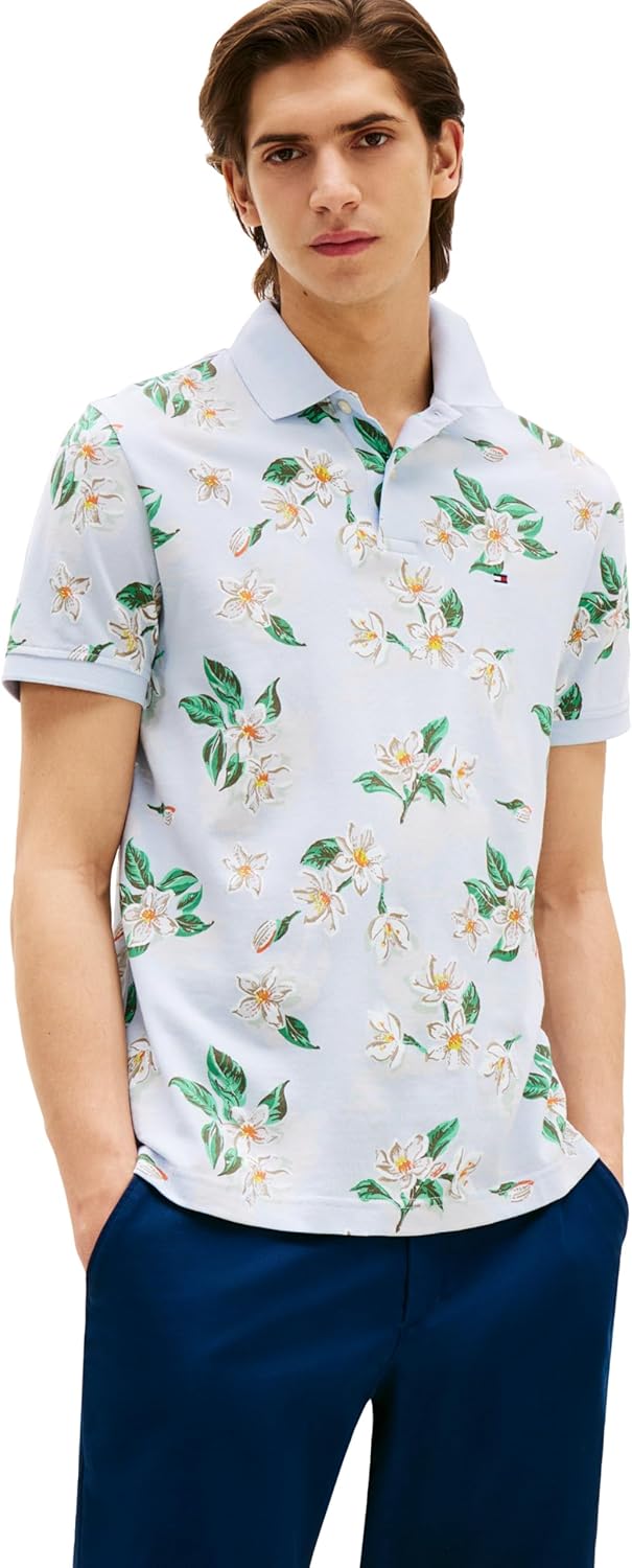 

Мужские поло Tommy Hilfiger с коротким рукавом, повседневного кроя, с цветочным принтом, Sweet Blue Multi, Синий, Мужские поло Tommy Hilfiger с коротким рукавом, повседневного кроя, с цветочным принтом, Sweet Blue Multi