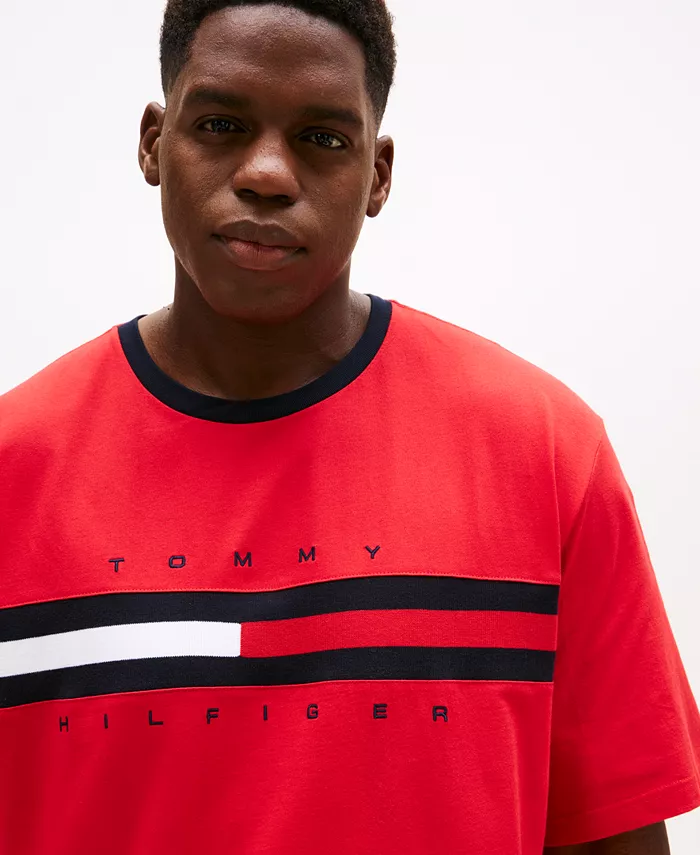 Мужская футболка с коротким рукавом Big & Tall Tino Logo Tommy Hilfiger, красный — фото 3