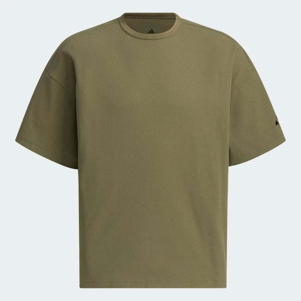 Футболка Adidas с коротким рукавом свободного кроя из вафельной ткани, цвет Green — фото 4