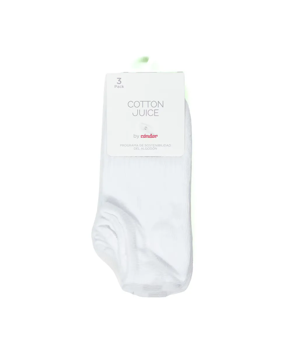 Набор из трех пинки однотонного цвета Cotton Juice, белый — фото 2