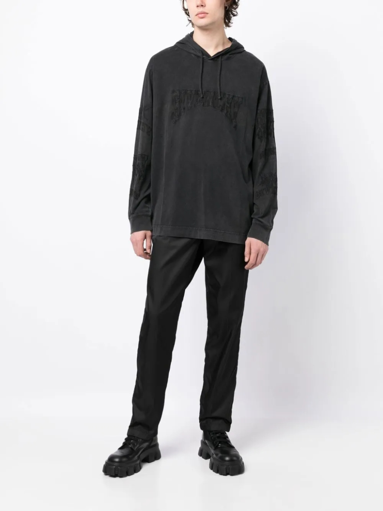Givenchy толстовка с капюшоном и вышитым логотипом, черный — фото 2