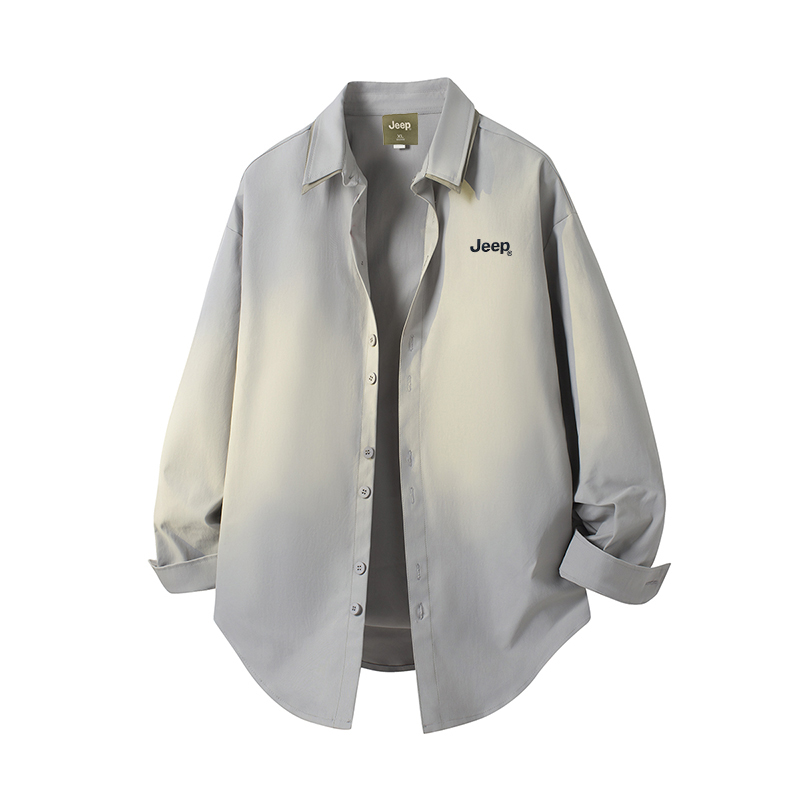 

Рубашка Lifestyle Unisex Lapel Moderate Workwear Jeep, светло-серый