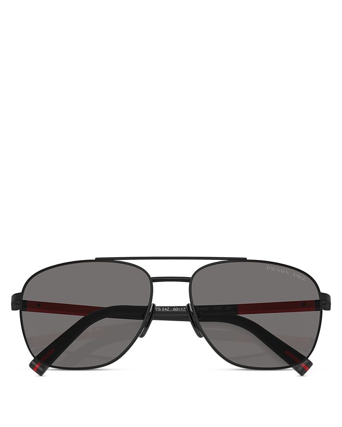 Овальные солнцезащитные очки Prada Linea Rossa, 60 мм, серый — фото 3