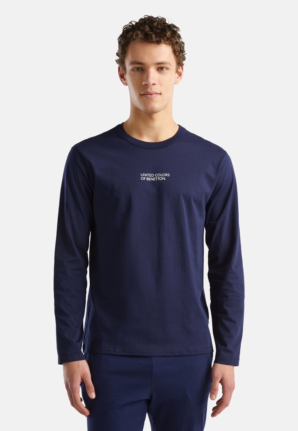 

Футболка с длинным рукавом United Colors of Benetton, синяя