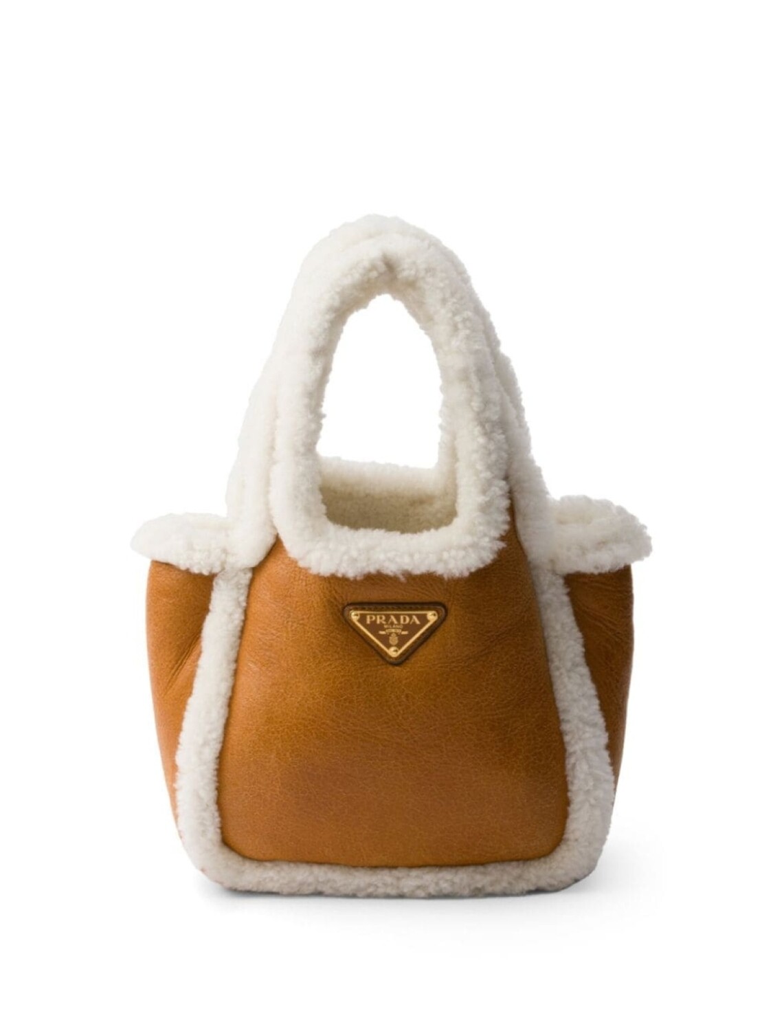 

Мини-сумка Prada из овчины, коричневый