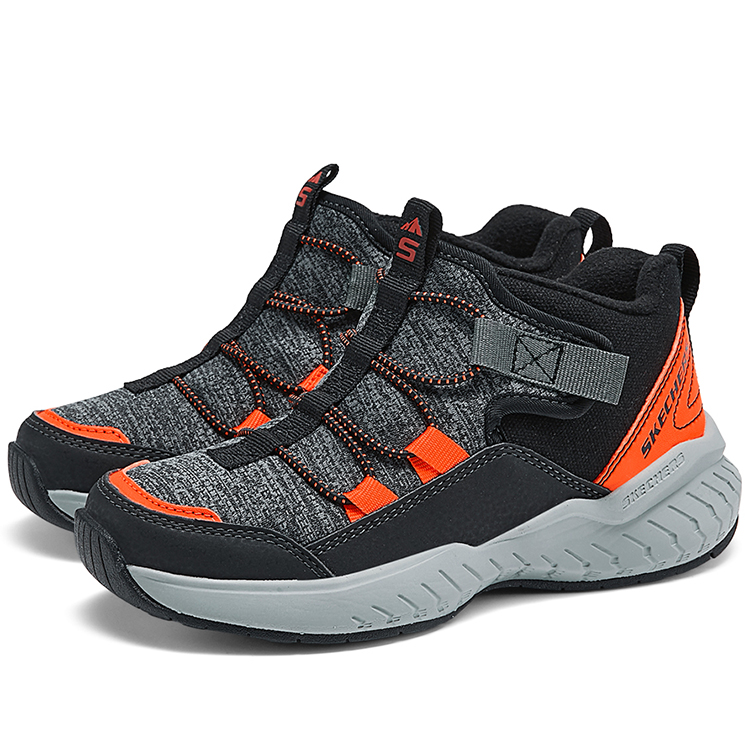 Детские ботинки Mid Top черно-оранжевые Skechers, черный/оранжевый — фото 2