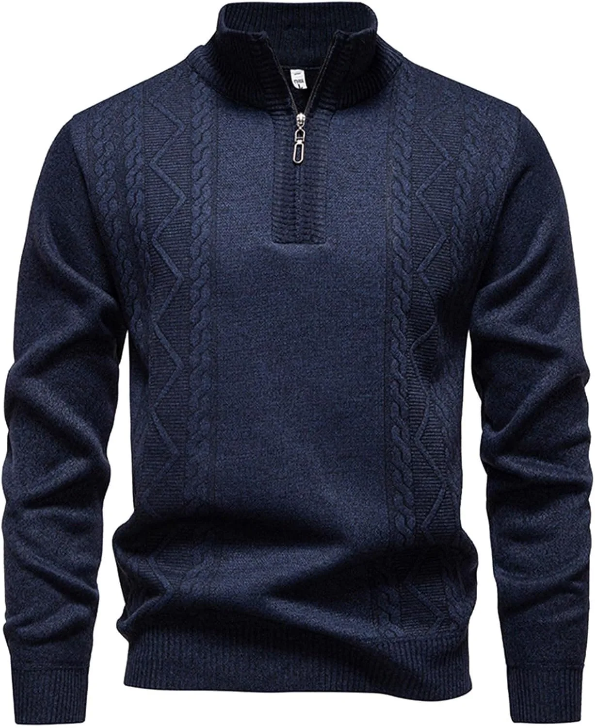 

Свитер мужской с воротником-стойкой и молнией на 1/4