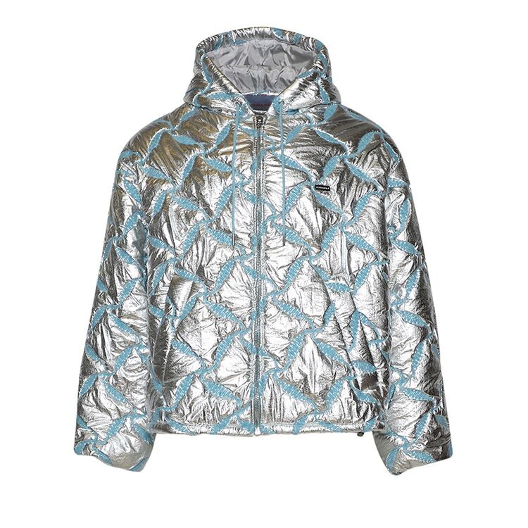 

Куртка BLUEMARBLE Hooded Bomber Jacket Reflective Silver, серебряный