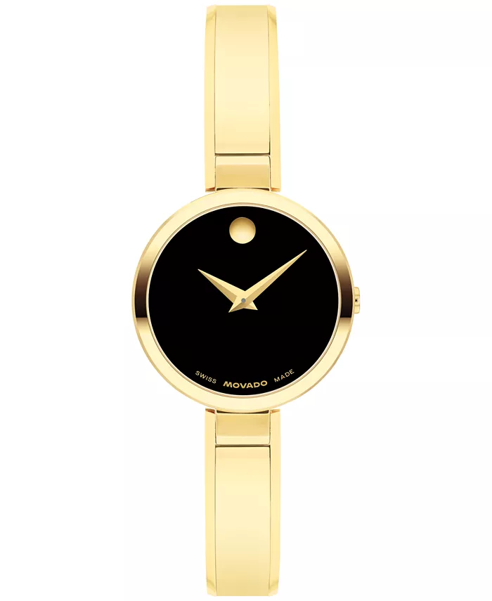 

Женские часы Moda Swiss Quartz с желтым PVD-покрытием, 24 мм Movado
