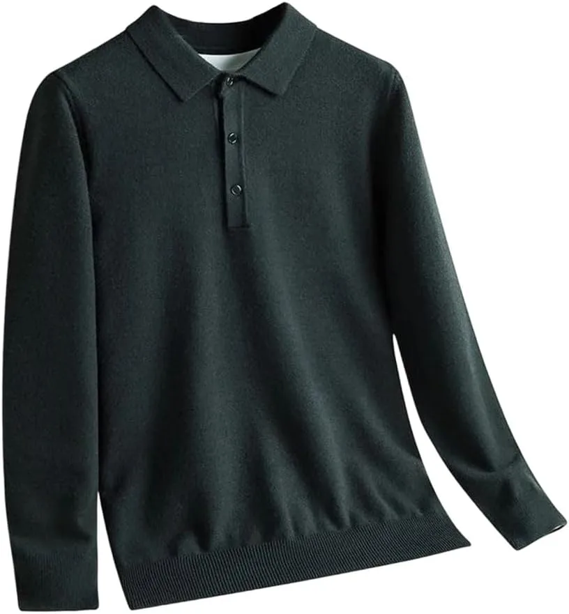 

Мужской свитер с длинными рукавами и отложным воротником