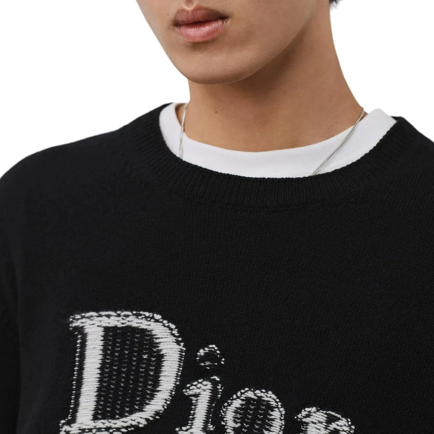 Свитер мужской black crew neck moderate DIOR — фото 4