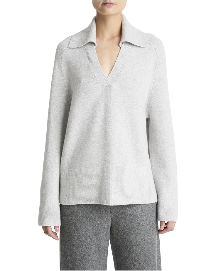 

Женский оверсайз свитер Vince Oversized Wool Cash Polo, Pale Grey