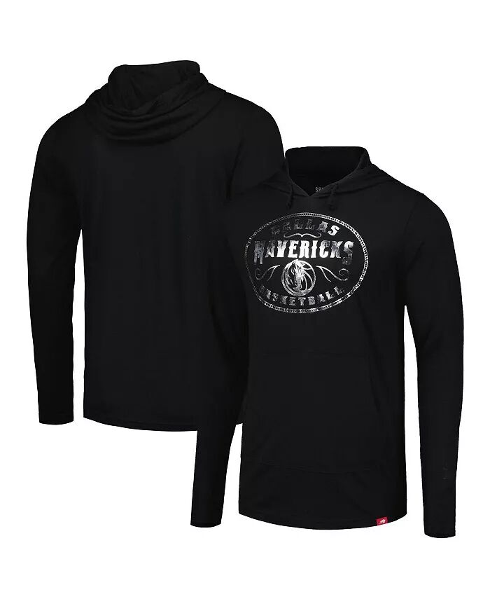 

Мужская и женская черная футболка с капюшоном Dallas Mavericks Rowan Tri-Blend с длинным рукавом Sportiqe