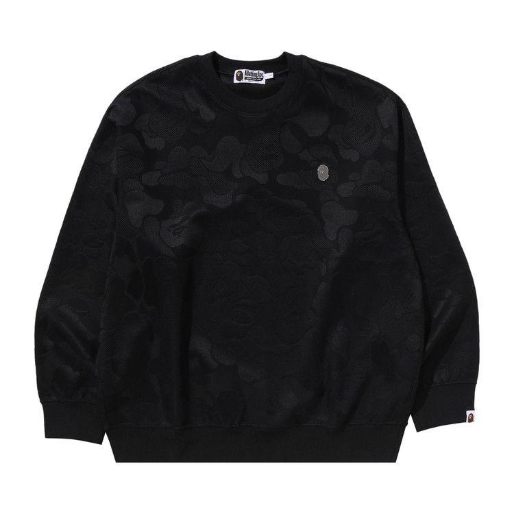 

Толстовка BAPE Solid Camo Jacquard One Point Relax Fit Crewneck Sweatshirt, Black