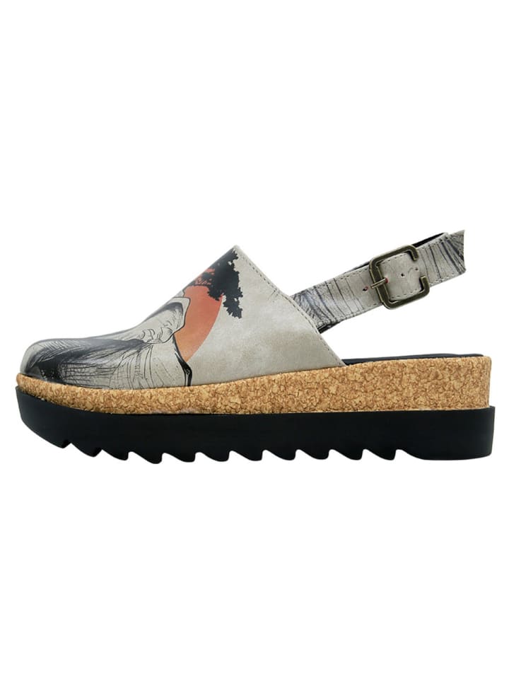 Сандалии на плоской подошве Dogo Akita Sandalen - Sunset Animals, серый