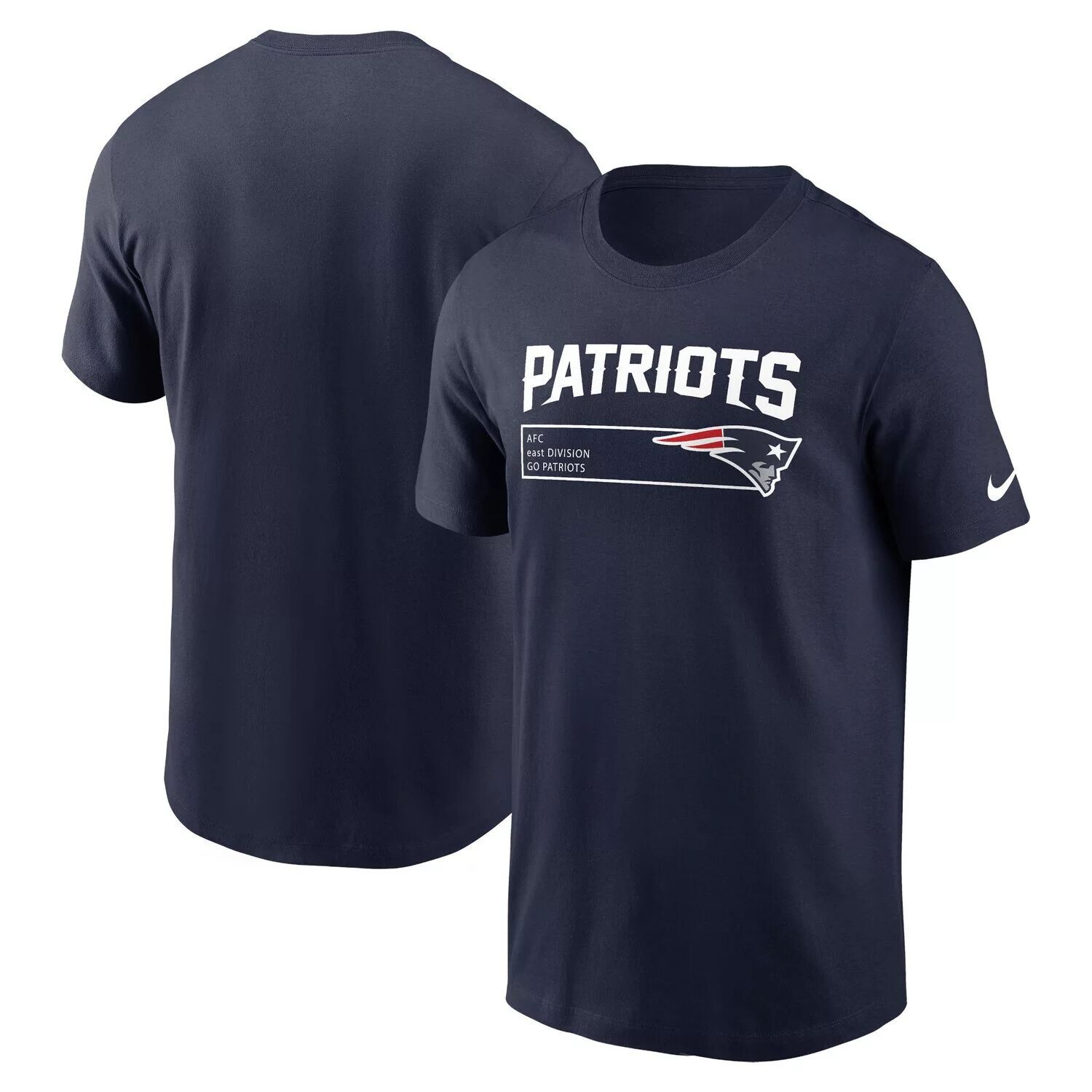 

Мужская темно-синяя футболка New England Patriots Division Essential Nike, Синий, Мужская темно-синяя футболка New England Patriots Division Essential Nike